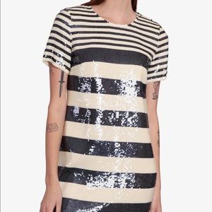 Veronica Beard Striped Sequin Mini Dress